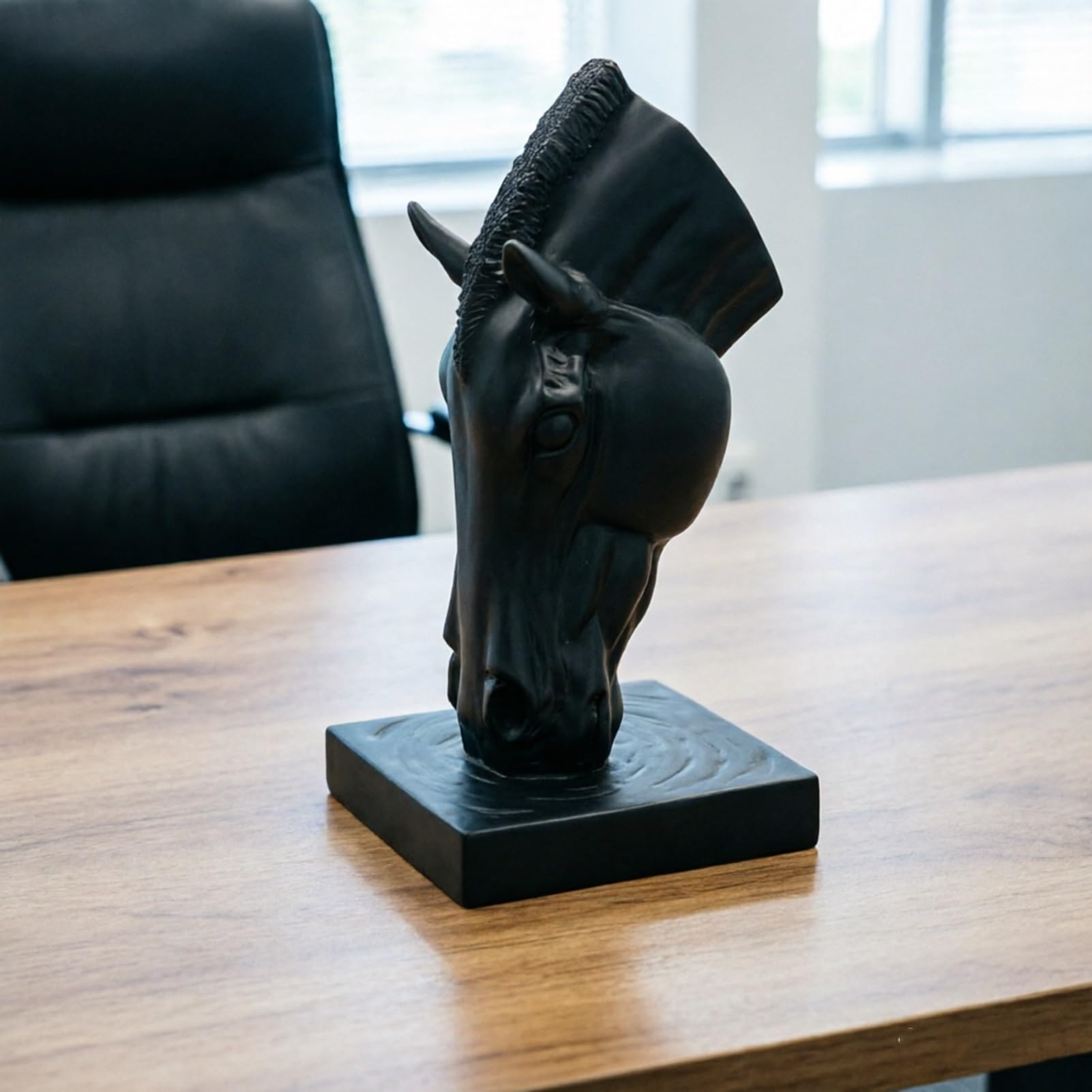 Wazon z głową konia - Feng Shui statua konia dla bogactwa i stylu, elegancka doniczka artystyczna do holi hotelowych i galerii