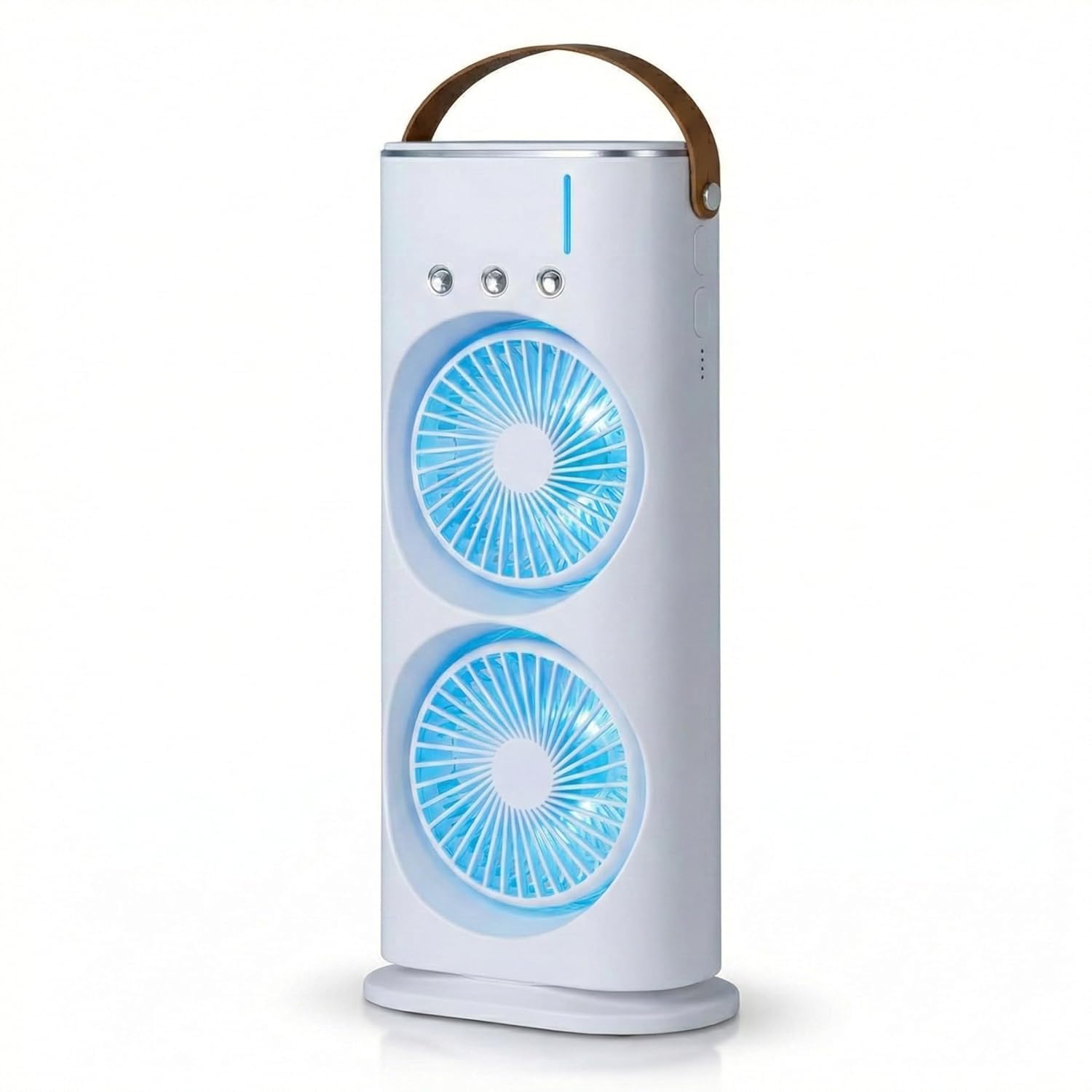 Drumstone 15 𝒀𝒆𝒂𝒓𝒔 𝑾𝒂𝒓𝒓𝒂𝒏𝒕𝒚 Portable Personal Cooling Fan with Double Mist Spray, 4000mAh USB Rechargeable Battery, Ice Chamber, 3 Fan Speeds, Remote Control, LED Light,Air Cooling Fan-image-45