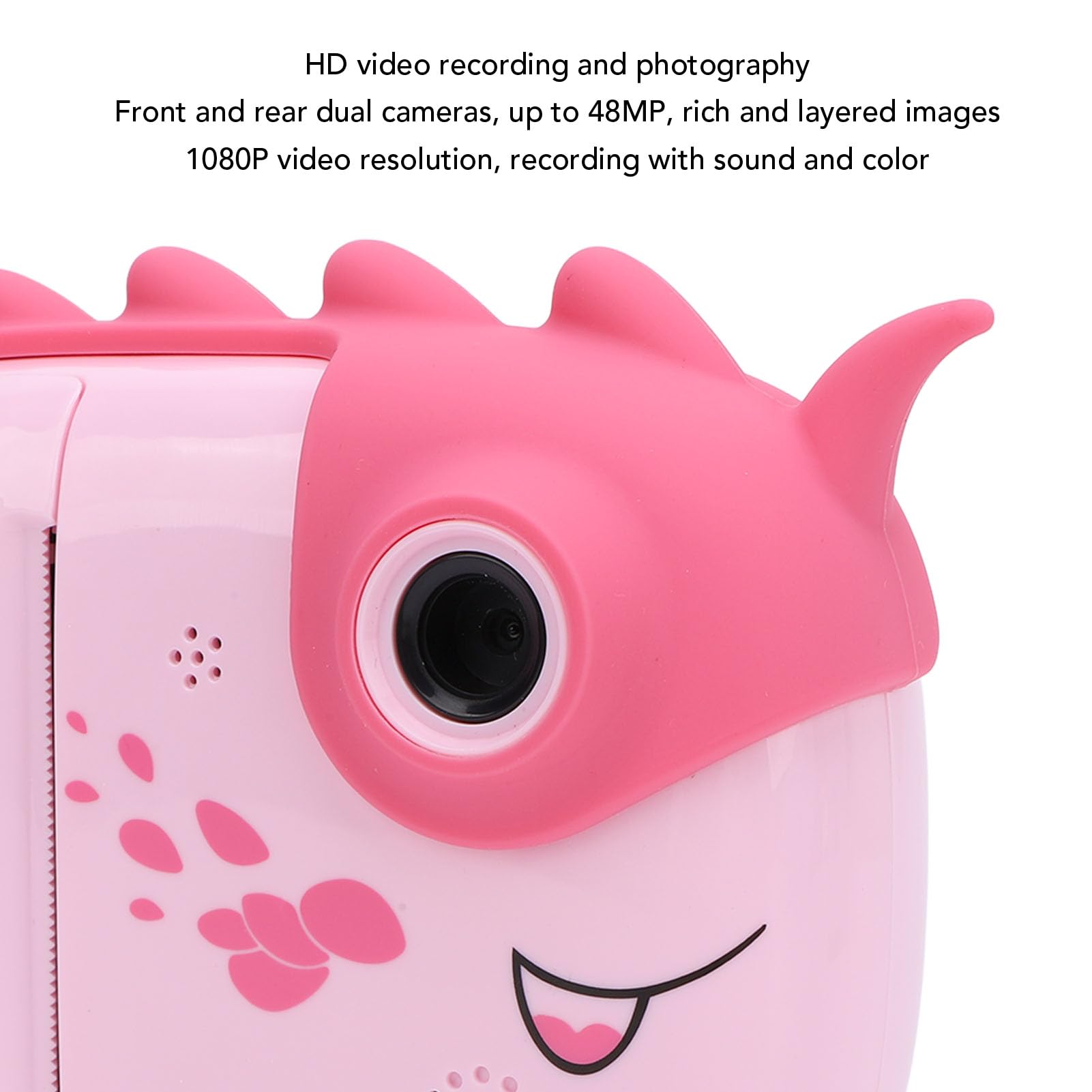 Fotocamera a Stampa Istantanea, Fotocamera Digitale per Selfie con Doppio Obiettivo Anteriore Posteriore, Fotocamera Digitale 1080P 48MP con Touch Screen IPS da 3 Pollici, Regali