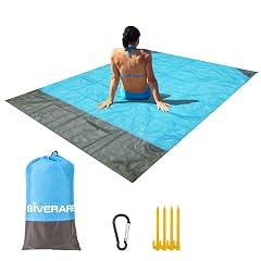 GIVERARE Sandfree Beach Blanket Waterproof Picnic Blanket Quick Drying Indoor Outdoor Family Mat with 4 Stakes 4 Corner