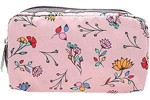 LeSportsac Snowdrops Rectangular Cosmetic Bag in Turquoise, Red, and Plum