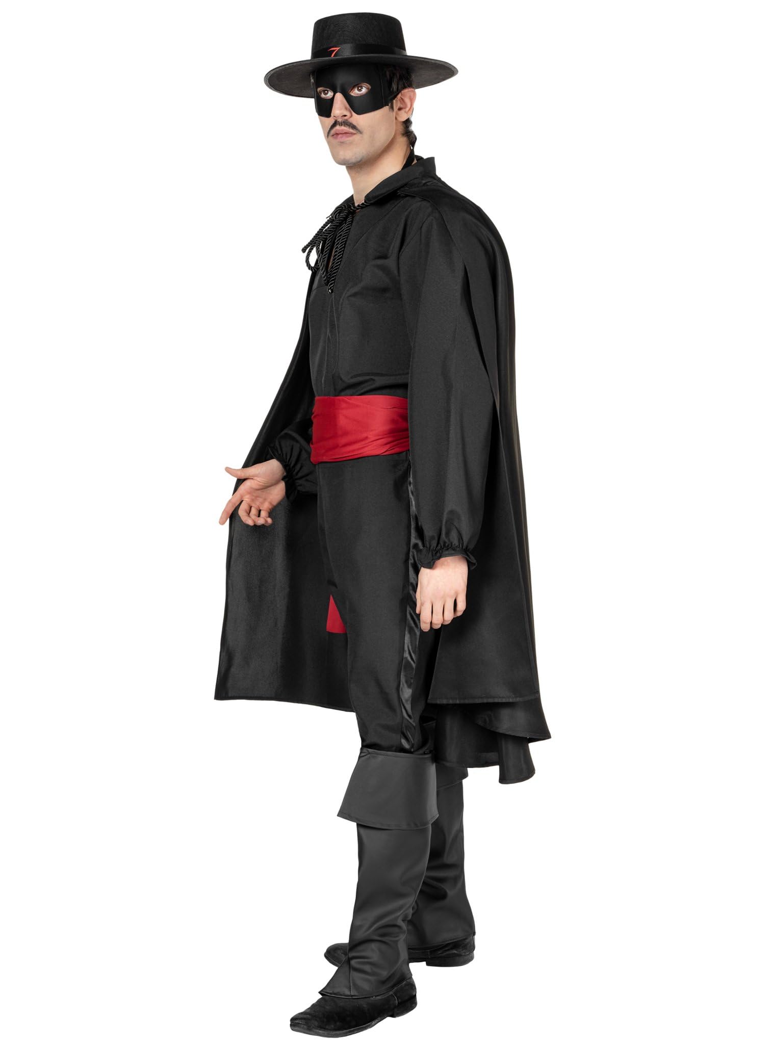 Maskworld Zorro Kostüm - Größe: M - Komplett-Kostüm des schwarzen Rächers für Karneval, Halloween & Motto-Party