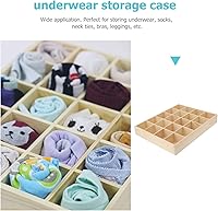 Vista 9 de Artibetter 1 caja de almacenamiento de madera con 20 compartimentos, estable, práctica, para ropa interior, organizador de calcetines, contenedor