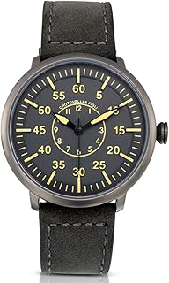 Militär Flieger Uhr – Modell C-3 1919 | klassisches Flieger-Design | graues Zifferblatt, Wildlederarmband | Herren-Armbanduhr