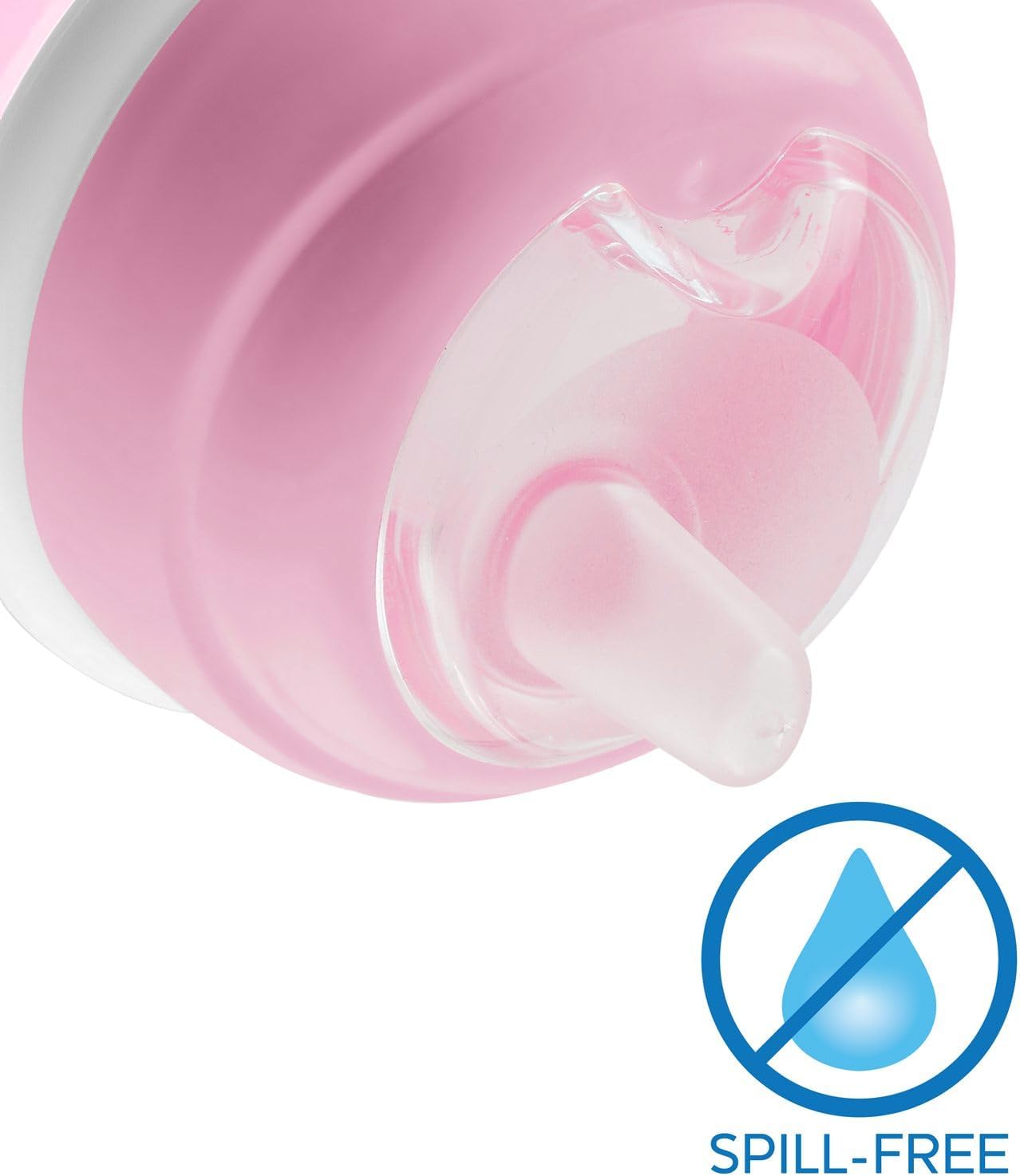 Chicco - Transition Cup - Ergonomic Silicone Spout - Double Anti Colic Valve - BPA Free - 200ml - 4+ Months - Rose