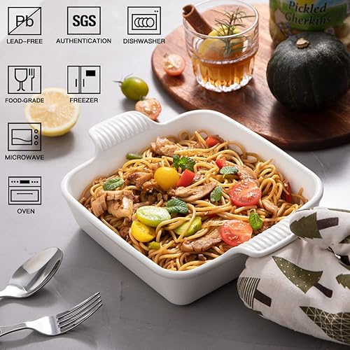 Miniatura 121 de Sweejar Ceramic Baking Dish, Rectangular Small Baking Pan with Double Handles, 20 Oz for Cooking, Brownie, Kitchen, 6.5 x 4.9 x 1.8 Inches(Red)