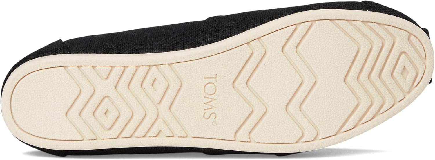 Toms Womens Classic Alpargata with Heritage Canvas Black/White 5.5 Medium - Image 3