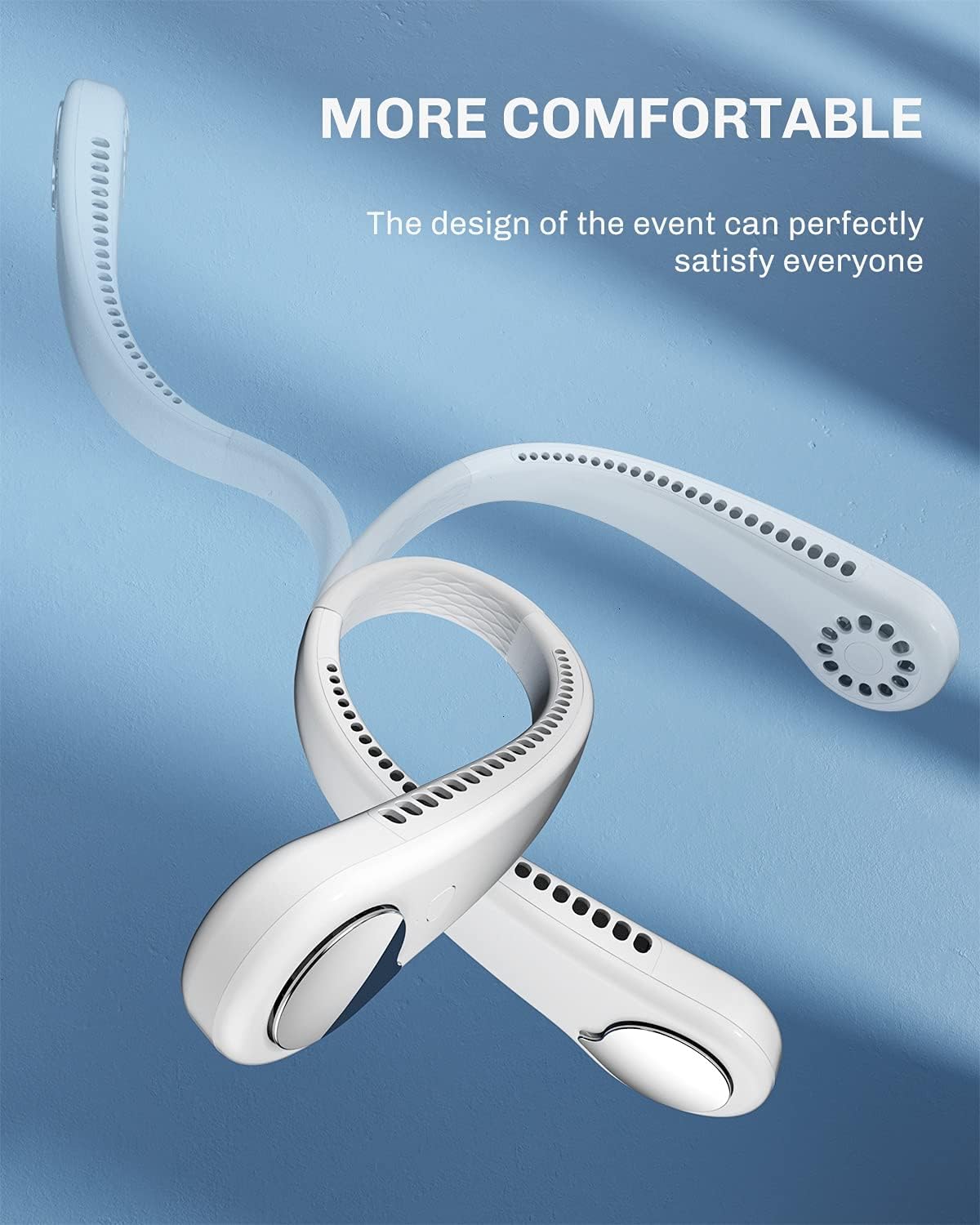 GAIATOP Personal Neck Fan,Rechargeable Hands Free Bladeless Portable Mini Fans,3 Speeds 48 Air Outlet,Free Adjustment Personal Cooling Fan,Wearable Neck Fan Suitable for Traveling,Sports, Office : Home & Kitchen