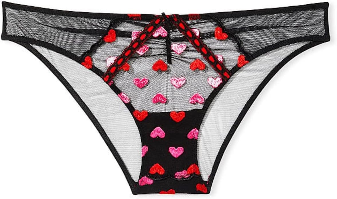 Victoria's Secret Heart Embroidery Cheekini/Cheeky Panty Multicolor New