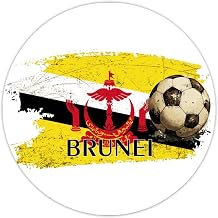 Personalized Brunei Football Vinyl Decal Sticker 50 Pieces Patriotic Flag Vinyl Stickers Sports Fan Water Bottle Stickers Sticker for Tumbler Water Bottle Cup Car Window Laptop 4inch