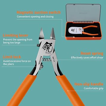 RUITOOL Model Nippers RM 1.0 & RM 3.0, Gundam Model Tools for to Repair and Fix Plastic Models, Ultra-thin Single-edged Non-slip Grip,4.7 Inch Sharp Cutters for Gunpla Model Building