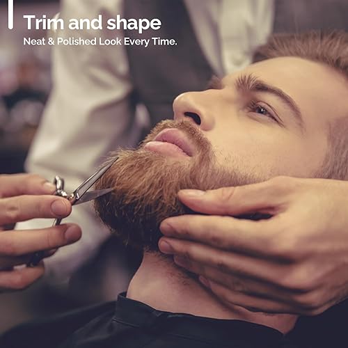 Miniatura 3 de M. A. C. Kit de cuidado de barba para hombres, kit de aseo de barba que incluye cepillo de cerdas de jabalí, tijeras de recorte, peine de barba, kit