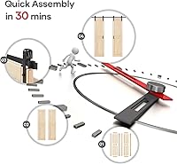 Vista 5 de Losa de puerta corrediza de madera de granero de 36 x 84 pulgadas (puerta doble de 18 x 84 pulgadas) con kit de herramientas de 6.6 pies, requiere