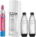 SodaStream Wassersprudler TERRA Promopack mit CO2-Zylinder und 3x 1L spülmaschinenfeste Kunststoff-Flasche, Weiß, 1100447490, Höhe 44cm