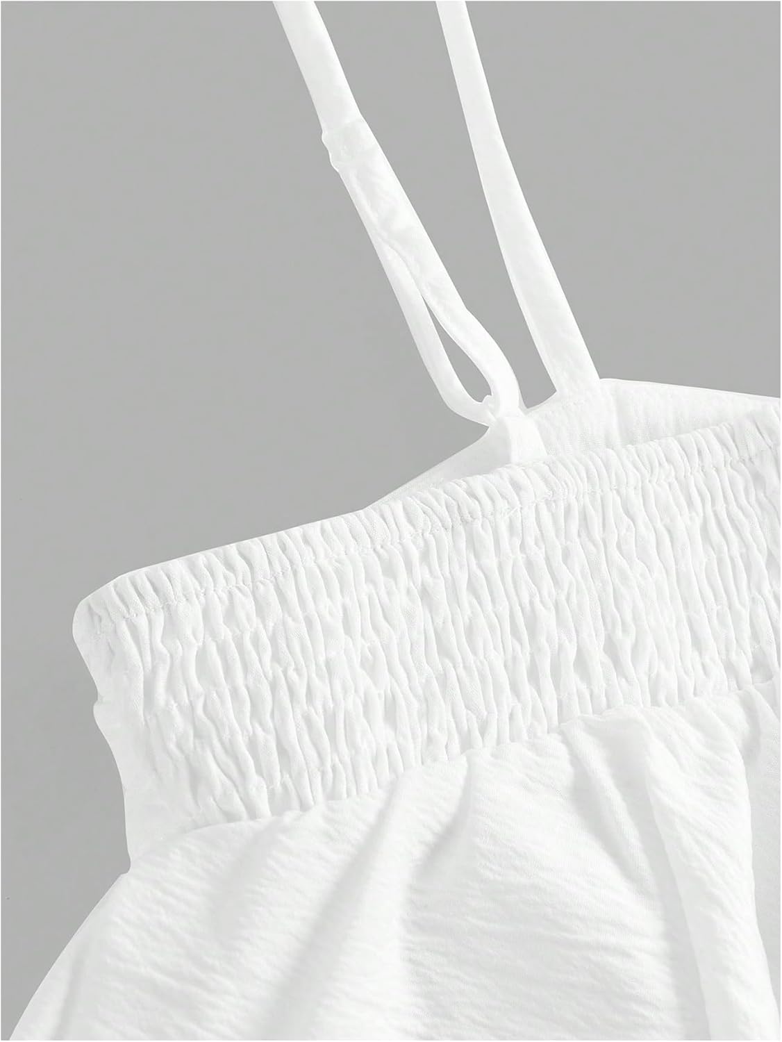 SHENHE Girl's Bow Camisole Spaghetti Strap Smocked Ruffle Flowy Babydoll Tank Cute Summer Top - Image 4