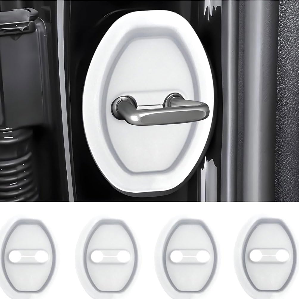 4 Cache Serrure Voiture pour Nissan Rogue 2021-2025 en Silicone Blanc