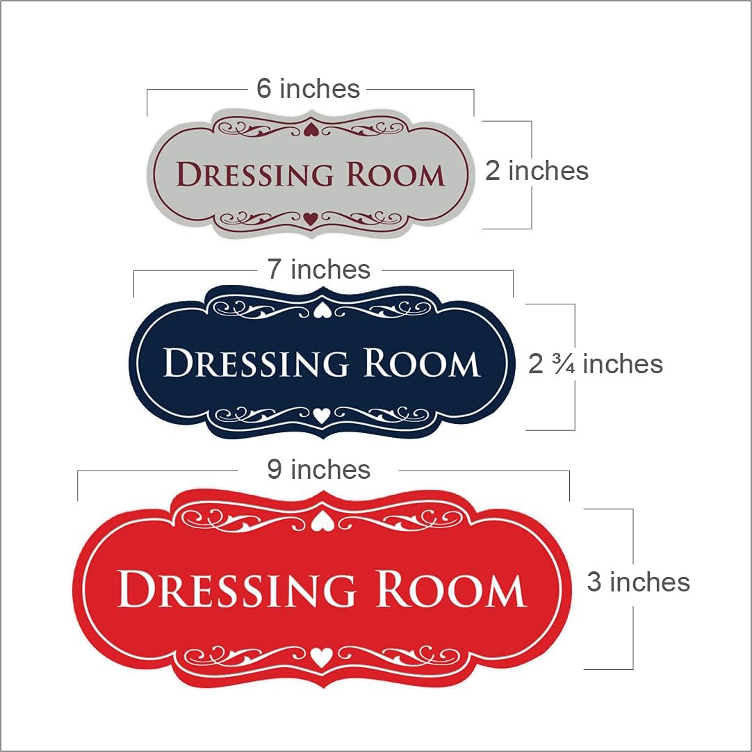 Signs ByLITA Designer Dressing Room Sign (Black) - Large 2 Pack