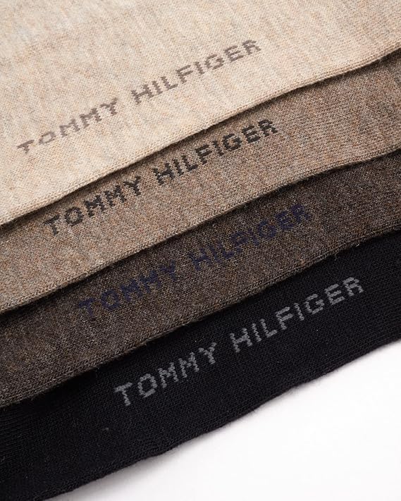 Tommy Hilfiger Mens Dress Socks - 4 Pack Lightweight Cotton Blend Everyday Crew Work Socks for Men for Casual & Formal Wear - Image 5