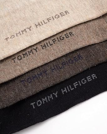 Tommy Hilfiger Mens Dress Socks - 4 Pack Lightweight Cotton Blend Everyday Crew Work Socks for Men for Casual & Formal Wear