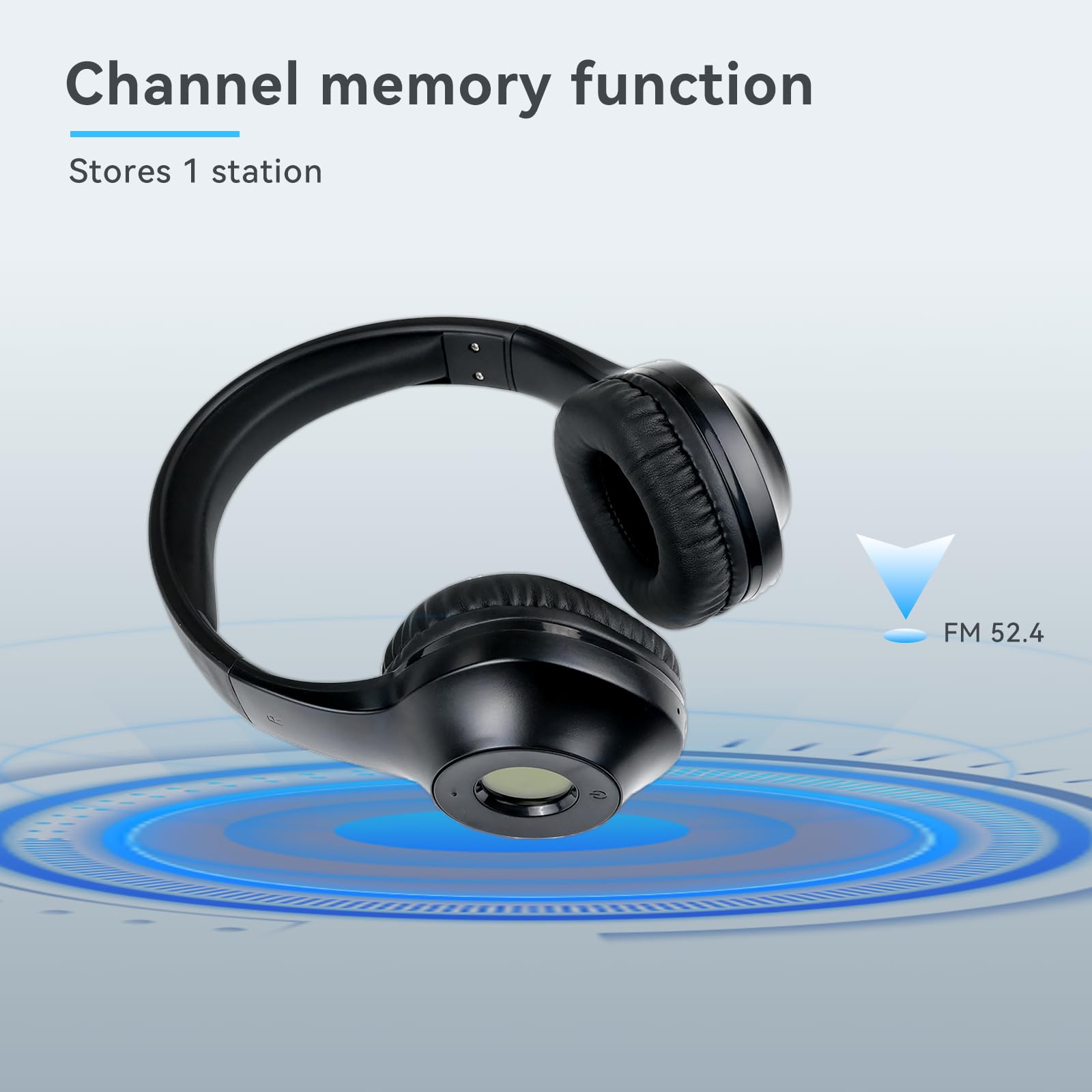 Retekess TR104P Cuffie Radio FM, Pieghevole Cuffie Over Ear, Ricevitore FM, Supporto Ingresso AUX Alimentato a Batteria,Adatto per Studenti che Studiano e si Esercitano
