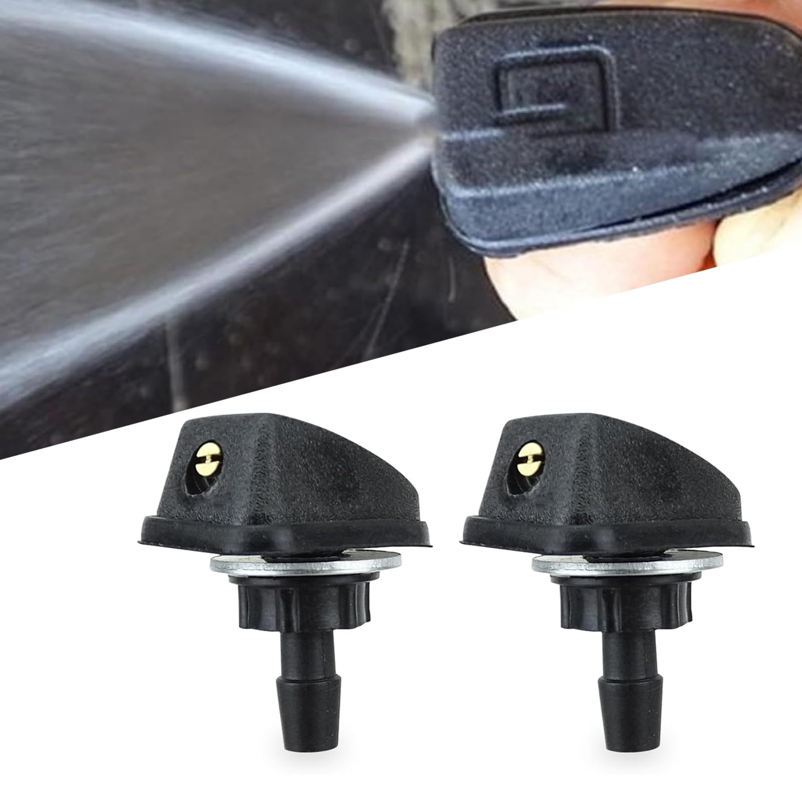 Lot De 2 Buses Lave-glace Universelles Pour Voiture - Double Jet En Cuivre, Réglage 360°, Facile à Installer - Nettoyage Pare-brise Efficace