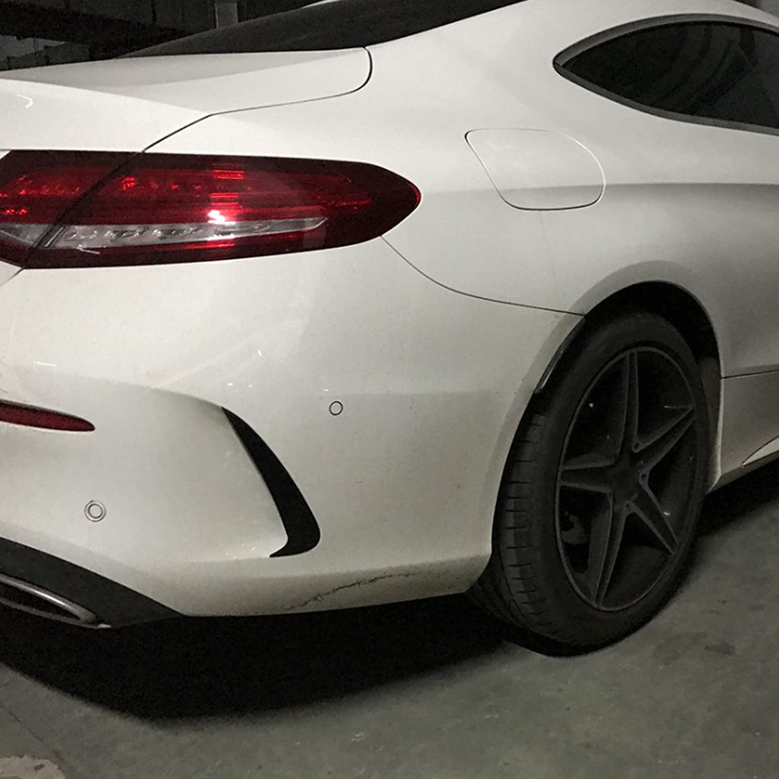 Auto Heckstoßstange Seitenflossen, ABS Heckstoßstange Spoiler Lip Splitter Schwarzer Ersatz für C Coupe C205 2015+, 2 Stück