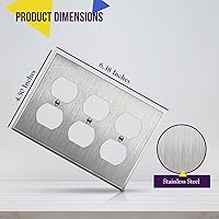 Vista 35 de ENERLITES Placa de pared de metal dúplex para receptáculos, cubierta de salida de acero inoxidable, resistente a la corrosión, tamaño de 1 banda