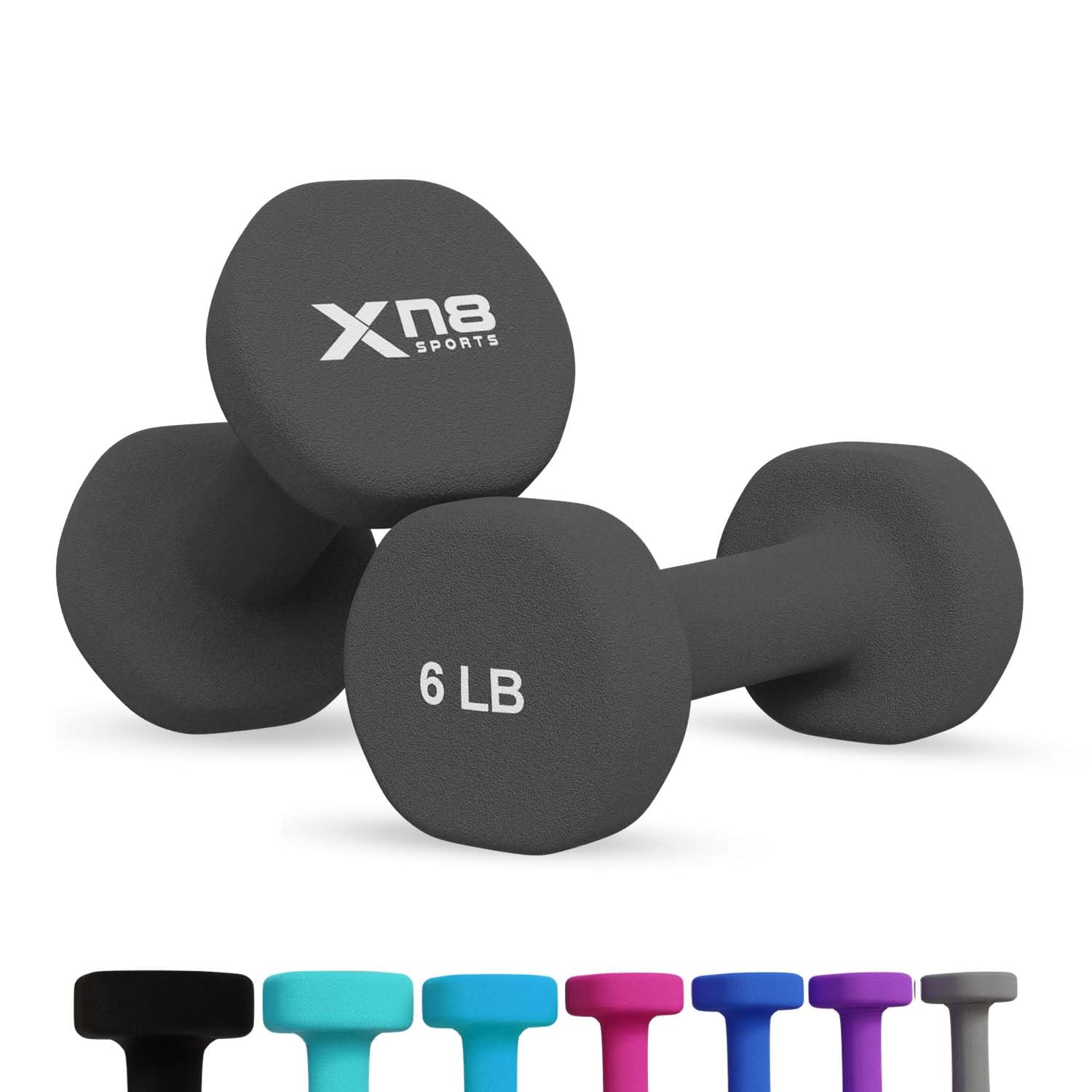Xn8 Dumbbells Set Neoprene Coated Weights Dumbbells Set- Hand Weights for Home Gym, Pilates, Cardio, Training and Fitness- Anti Sweat Hex Dumbbells with Comfy Grip- 1-44lb Dumbbells Set Women Men
