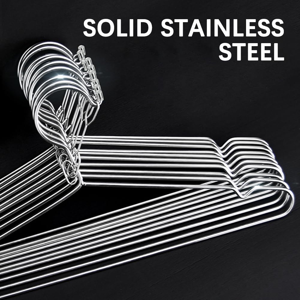 JY&WIN 10 Pièces Cintre Anti-vol En Acier Inoxydable Avec Crochet De Sécurité Cintre En Métal Pour Organisateur De Placard D'hôtel