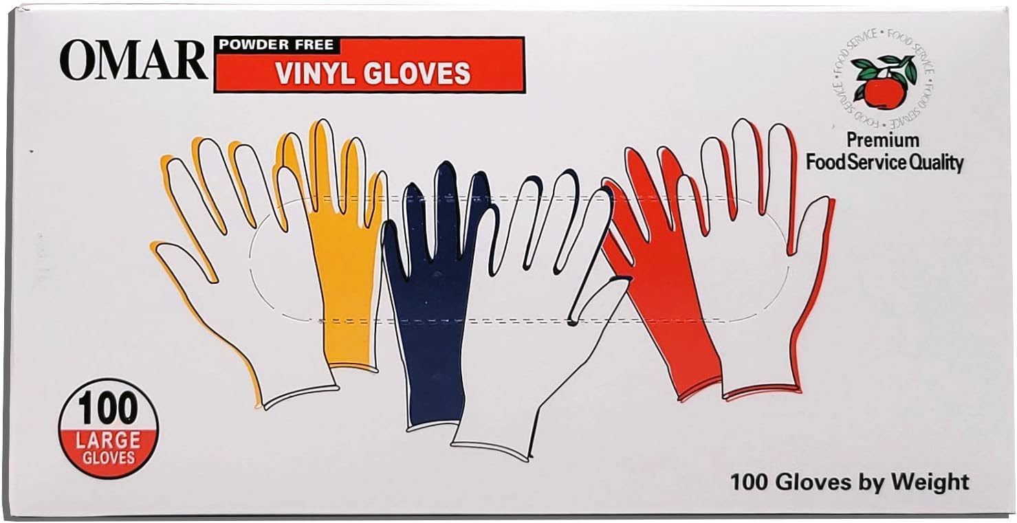 omar Powder-Free Vinyl Gloves 100 Count