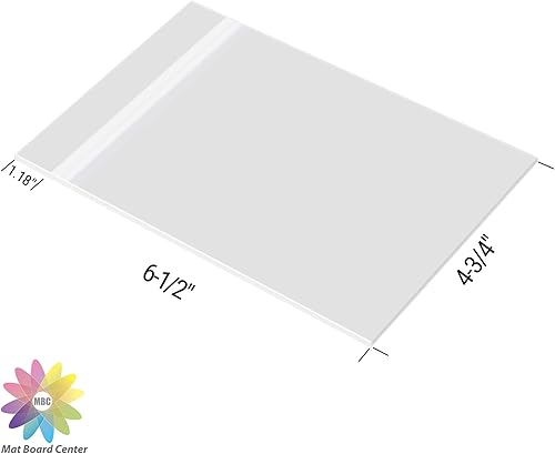 Miniatura 2 de Mat Board Center - Paquete de 100 fundas de plástico transparentes resellables de 4 3/4 x 6 1/2 pulgadas, bolsas de polipropileno autosellables