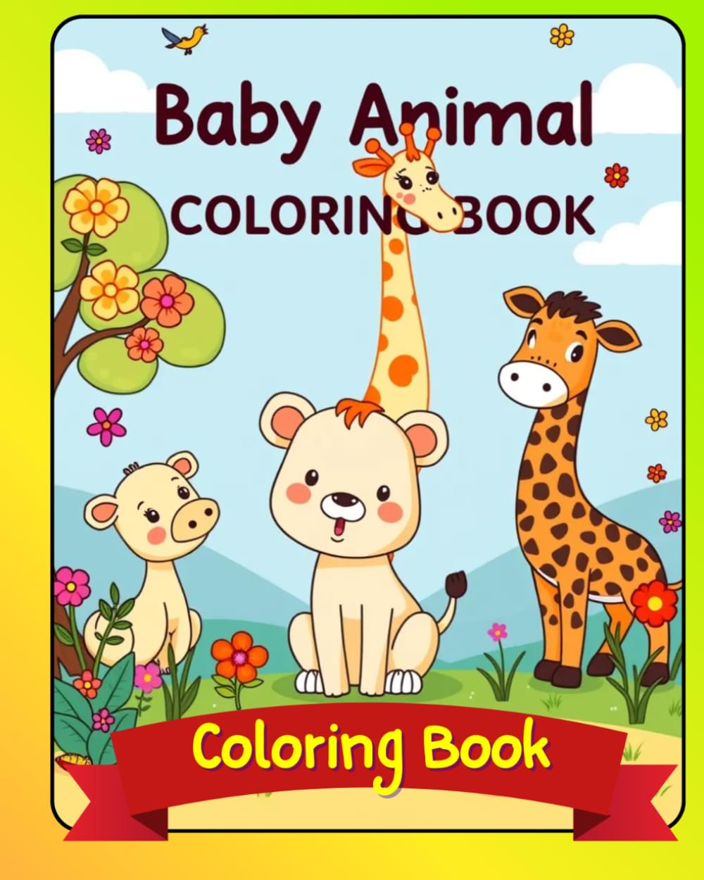 Baby Animal Coloring Book - 50 images