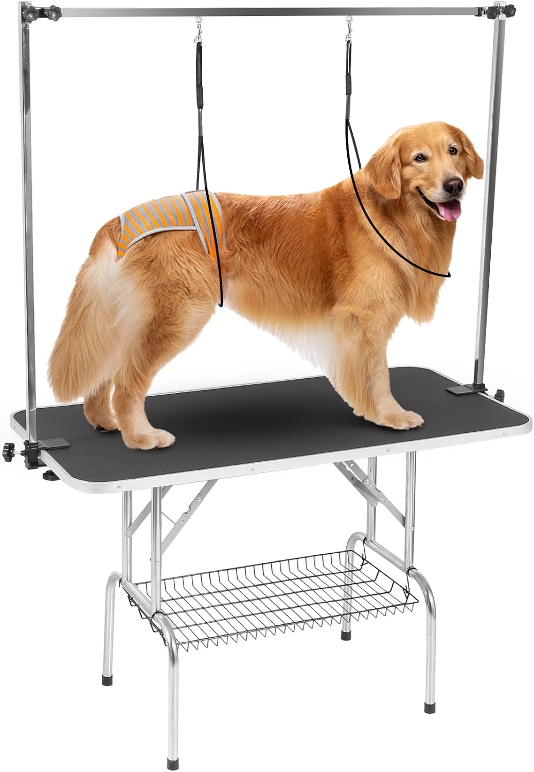 Aufvolr Pet Grooming Table for Large Dogs, 47" Foldable Dog Grooming Table with Adjustable Height Arm/Noose/Mesh Tray, Portable Grooming…