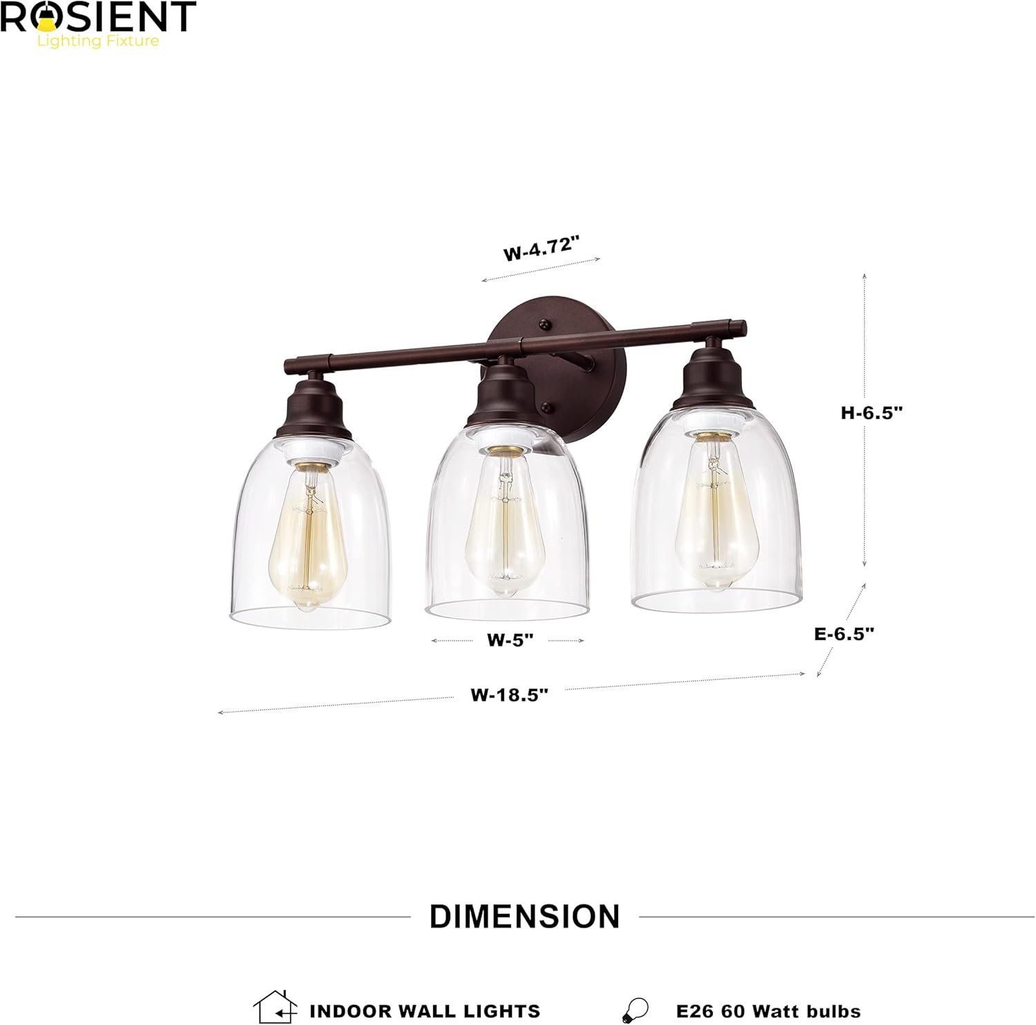 Gеt Sресіаl Prісе Rosient Bathroom Vanity Lights, Bathroom Over Mirror Wall Lighting, Vanity Wall Sconce in Oil Rubbed Bronze Finish with Clear Glass Gеt Sресіаl Prісе Rosient Bathroom Vanity Lights, Bathroom Over Mirror Wall Lighting, Vanity Wall Sconce in Oil Rubbed Bronze Finish with Clear Glass