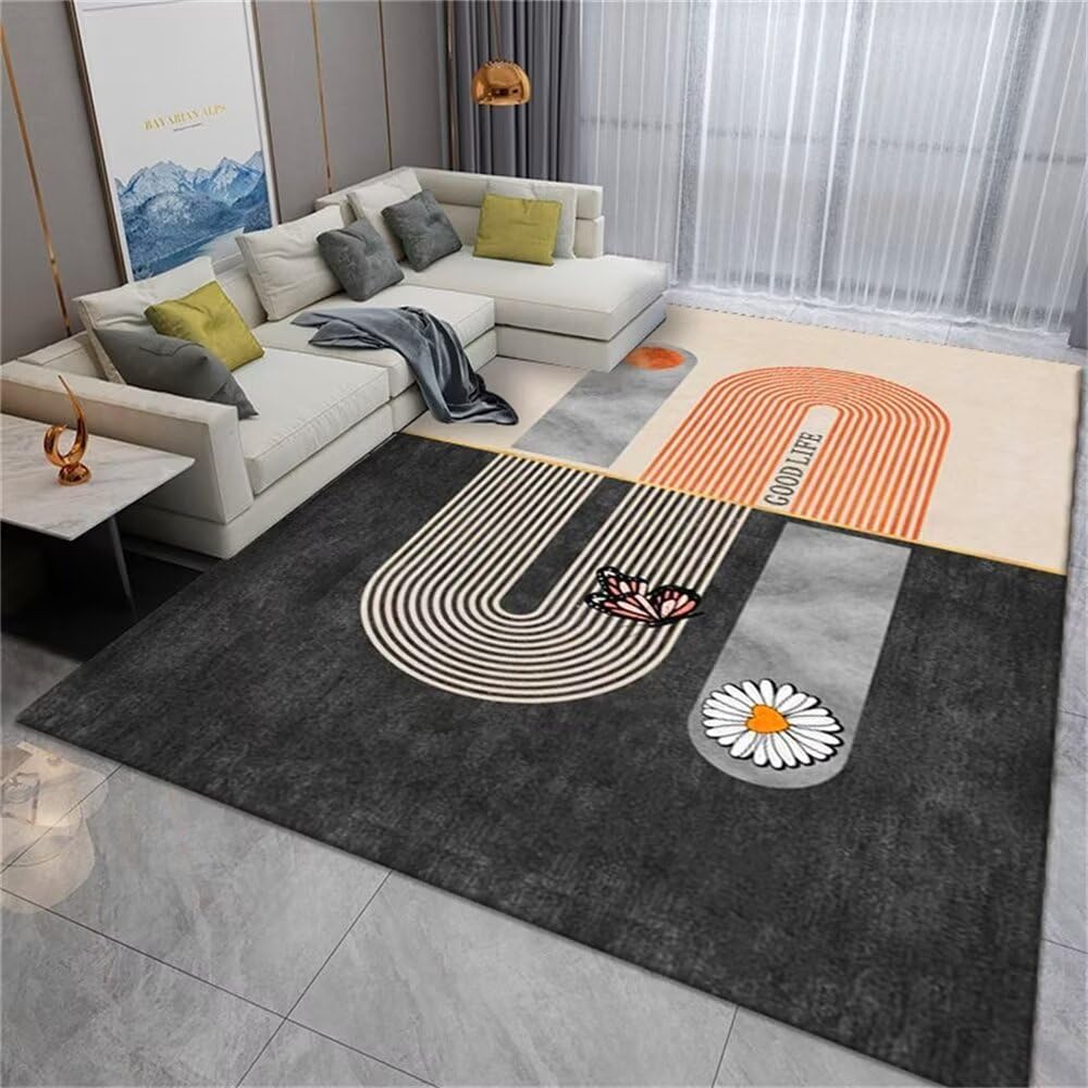 Tapis géométrique canapé gris en format rectangulaire 60X120CM haute résistance