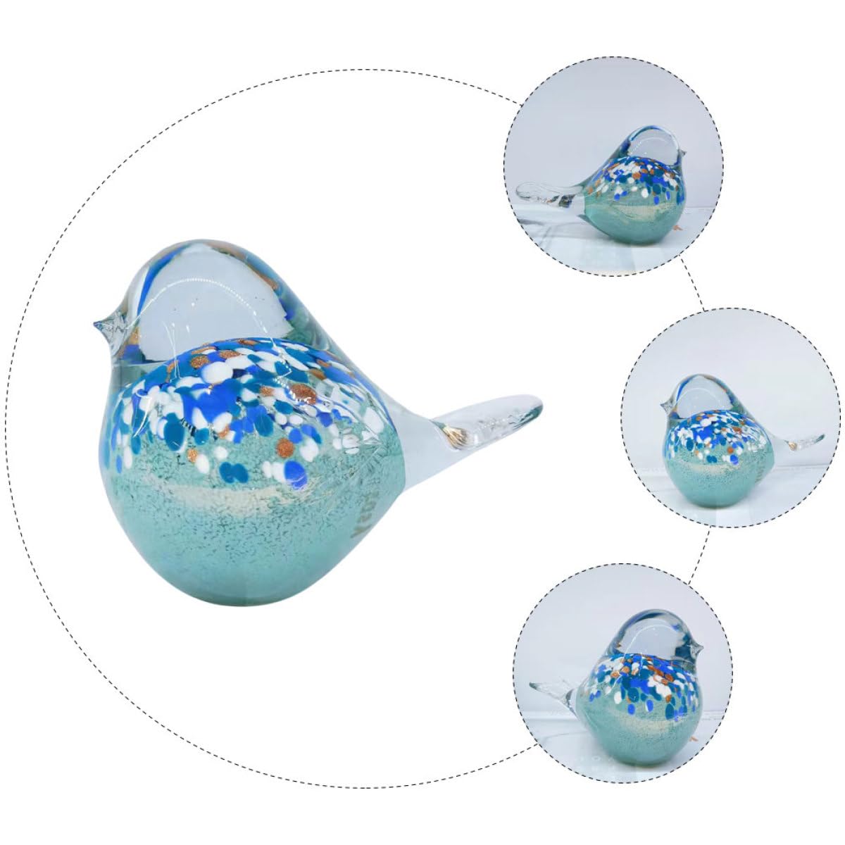 Glasvogel Dekoration als Kreative Schreibtischdekoration in Blau