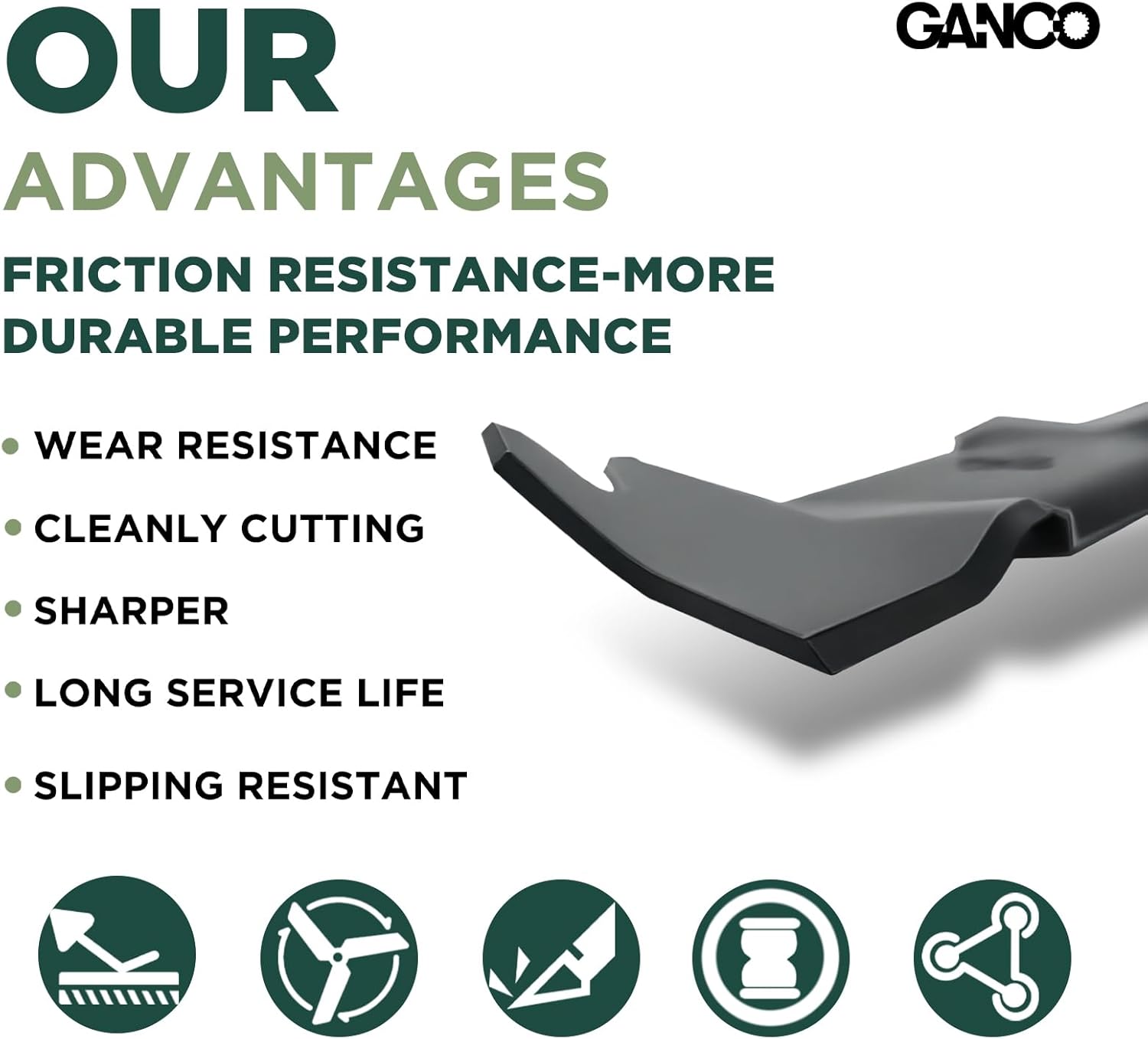 GANCO 942-0741A 942-0741 942-04276 Mulching Blades Replacement Part for Troy Bilt TB100 Craftsman M100 Cub Cadet CC469 Lawn Mower with 21" Deck (Pack of 2 Lawn Mower Blades)