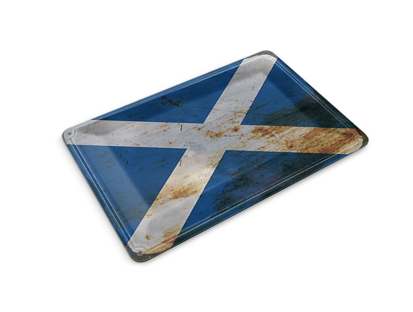 Femer Tin Postcard Scotland Flag 14 x 10 cm Flag Scotland Rust Decorative Sign
