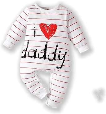 Aiba-ma Newborn Baby Onesie, Striped & Star-Print Cotton Romper Long Sleeve Unisex Bodysuit for Spring/Fall