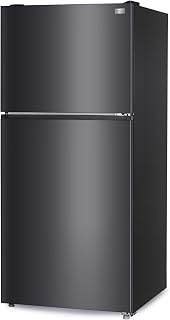 BLACK+DECKER 20.1 Cu. Ft. Top Mount Refrigerator with Freezer, 2 Door Refrigerator with Top Freezer and Adjustable Temperature Control, Full Size Kitchen Refrigerator, BR2010JB, Black
