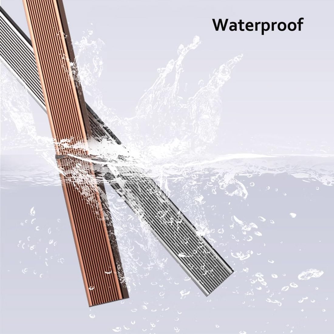 100 cm Protector de Borde de Escalera de Aluminio Marrón Autoadhesivo, 120 cm Perfil de Borde de Escalera de Metal Negro Antideslizante for Interior Exterior(Gray,150cm/59in)