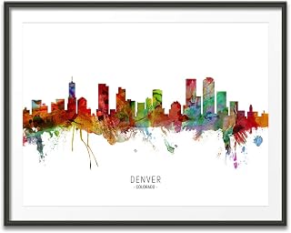 Denver Colorado Skyline art print poster, unframed -6570