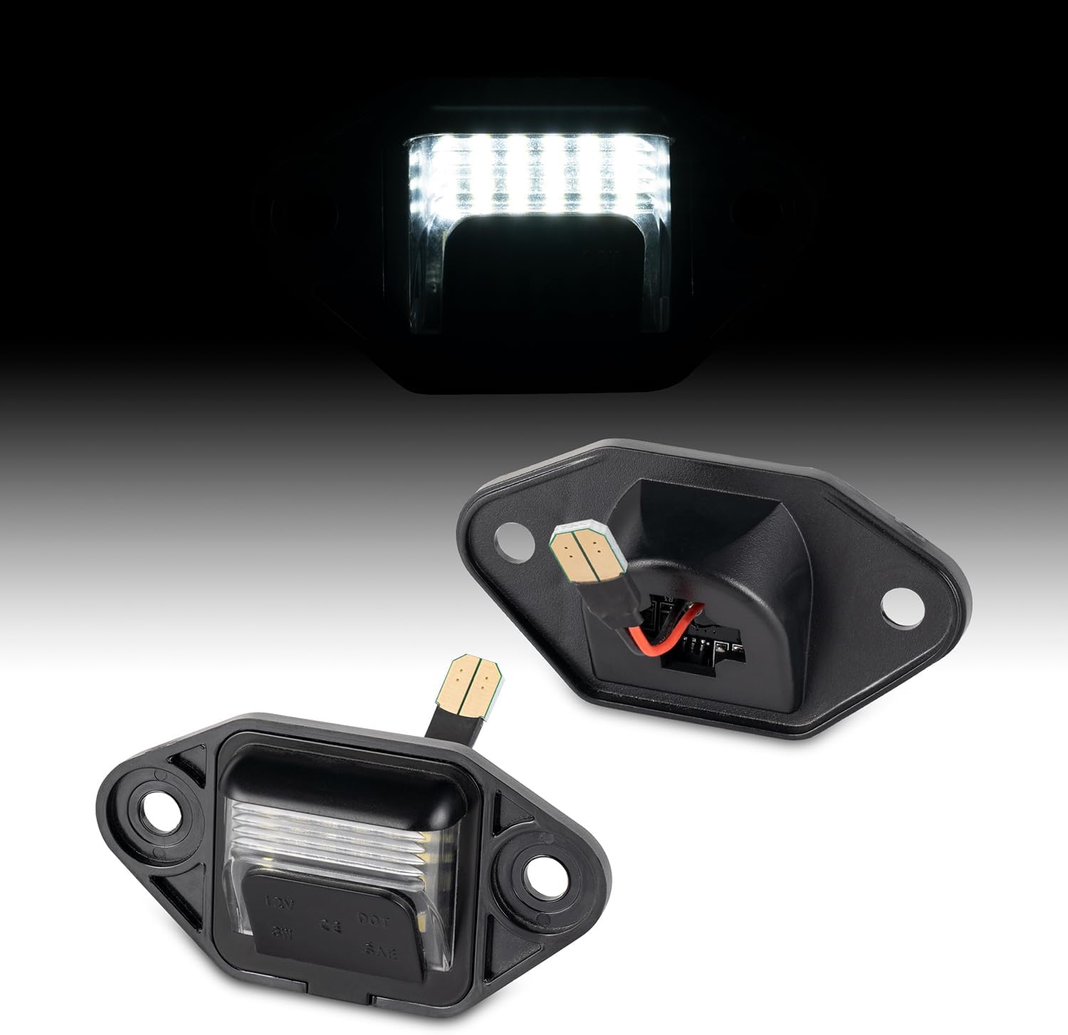 For Ford E150 E250 E350 E450 Econoline Van Rear LED License Plate Light Lamps 92-18 F6UZ-13550-AA,F6UZ13550AA,6000K White