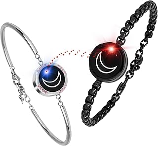 Long Distance Touch Bracelets, Couple Bracelets, Remote Intelligent Matching Couple Bracelets, Suitable for Long Distance Love Girlfriend Boyfriend to Convey Love and Thoughts of the Jewelry