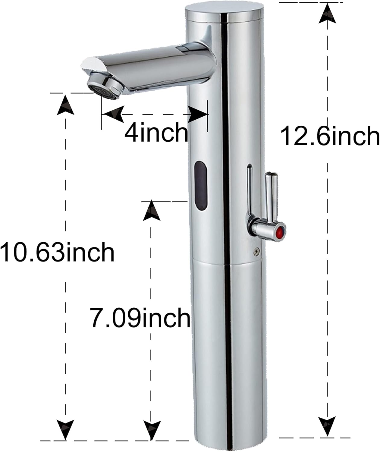 Onе-Dау Sаlе: Uр tо 40% оƒƒ Platform Tall Body Basin Electronic Automatic Sensor Touchless Bathroom Sink Faucet, Motion Activated Hands-Free Vessel Sink Tap,Chrome Finished (High)
