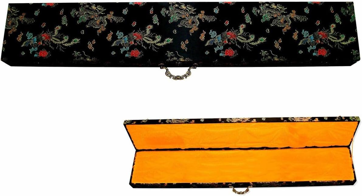 Munetoshi 44" Deluxe Brocade Locking Katana Display Silk Case Carrying Box Gift Collection Holder