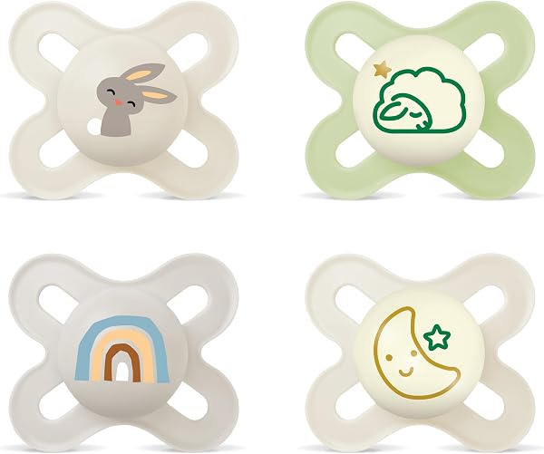 MAM Original Start Day & Night Schnuller | 0-2 Monate | Schnuller für Neugeborene | 94% Akzeptanz | stillfreundlicher Babyschnuller | von 100% der Hebammen empfohlen | SkinSoft Silikon | uni | 4 Stück - 1