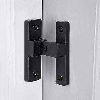 Matte Black Barn Door Latches,90 Degree Gate Lock,Flip Gate Latches Hardware,Zinc Alloy Door Lock Latch, Pet Lock,Door Security Door Latch Lock for Cabinets,Bathroom, Barn & Garden