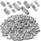 200pcs Tibetan Silver Spacer Beads Column Beads Charms Hollow Tube Bead for DIY Necklace Bracelets