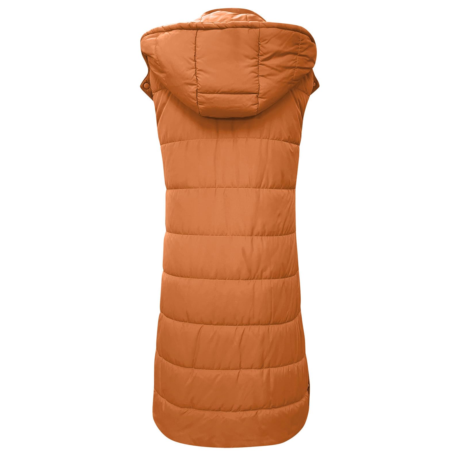 Chaleco largo de plumón para mujer, chaleco acolchado con capucha, chaqueta acolchada sin mangas, chaleco ligero a prueba de viento, chaleco con capucha para mujer, chaleco largo sólido, chaqueta de